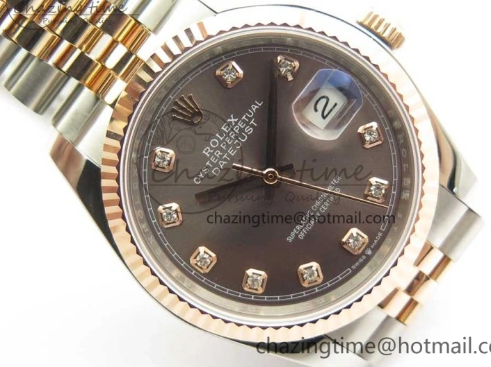 MiroTime 0501 Timeless DateJust 36mm 904 SS RG Wrapped 116231 GMF Gray Diam Dial on SS RG Wrapped Jubilee Bracelet A 3272